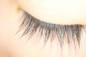 Beauty Salon Lilyの、目を閉じたまつ毛のアップ。まつ毛パーマやエクステの施術例